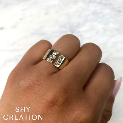 SHY CREATION - OPEN WIDE BAND DIAMOND RING