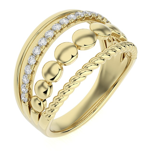 4 Row Diamond Ring