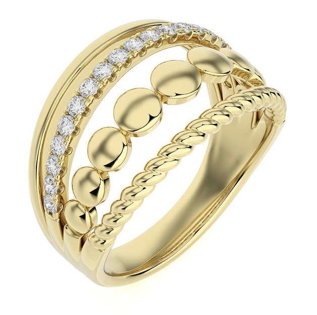 4 Row Diamond Ring