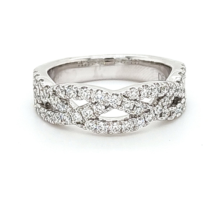 PAVE DIAMOND BRAIDED WEDDING BAND – 0.75 TCW