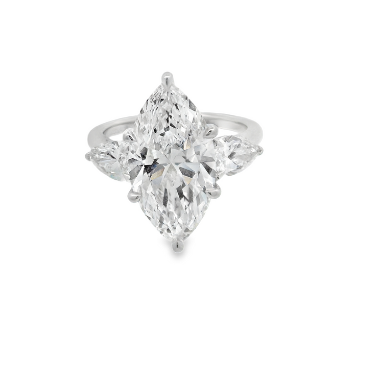Marquise & Pear 3 Stone Diamond Ring