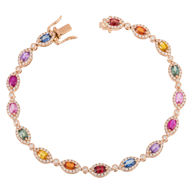 Rainbow Sapphire Tennis Bracelet