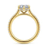 Siebke Hoyt Emerald Cut Diamond Compass Prong Engagement Ring in Gold Plated Sterling Silver