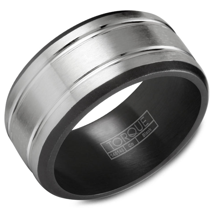 CROWN RING - BLACK COBALT INTERIOR & WHITE COBALT EXTERIOR BAND