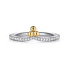Alloy White and Yellow Plated Bujukan Clover And Cubic Zirconia Smart Ring Enhancer With 28=0.25ctw Round CZ's