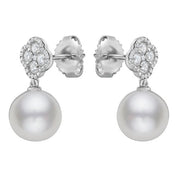 Pearl & Diamond Dangle Earrings