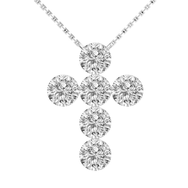 Bare Brilliance Lab Grown Diamond Cross Necklace 18"