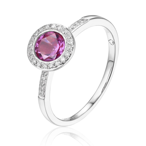 LUVENTE – PINK CORUNDUM SAPPHIRE & DIAMOND RING