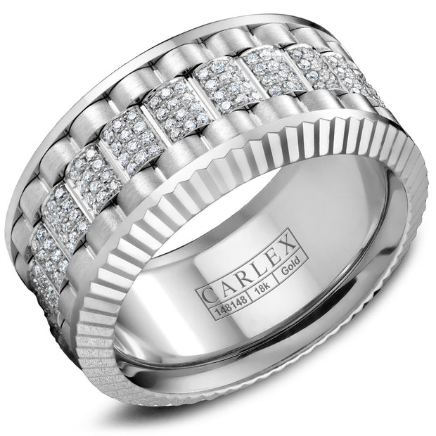CROWN RING - CARLEX MENS BAND WITH DIAMONDS