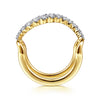 Alloy Yellow Plated Graduating Cubic Zirconia Clover Smart Ring Enhancer With 15=0.50ctw Round CZ's