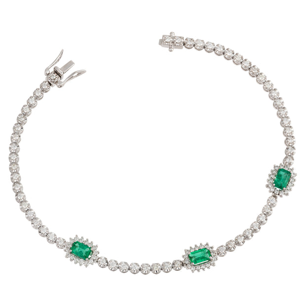 Emerald & Diamond Tennis Bracelet