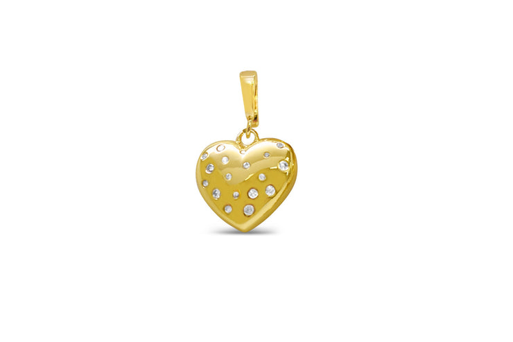CHARM ERA - Spotted CZ Heart - Gold