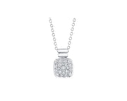 SHY CREATION - ROUNDED SQUARE SHAPE PAVE DIAMOND CLUSTER PENDANT