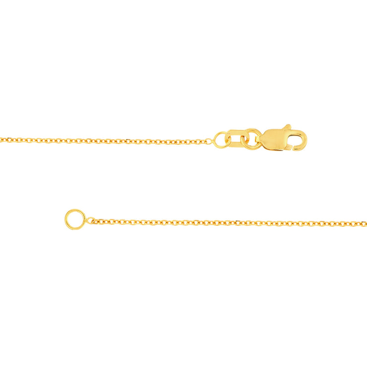YELLOW GOLD OPEN DIAMOND-CUT CABLE CHAIN 20"