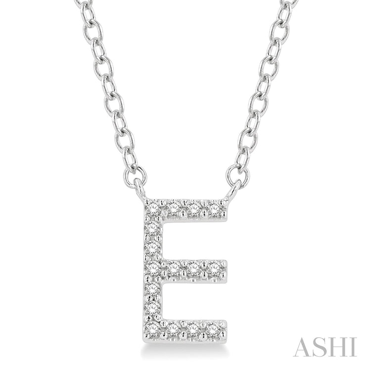 Ashi - 'E' Diamond Initial Pendant