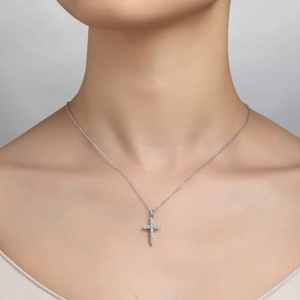 LAFONN - 0.36 CTW CROSS PENDANT NECKLACE