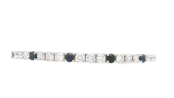 Sapphire & Diamond Flexible Bangle Tennis Bracelet