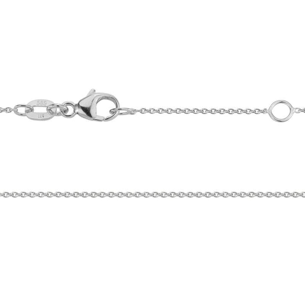 WHITE GOLD ADJUSTABLE CABLE CHAIN 18"