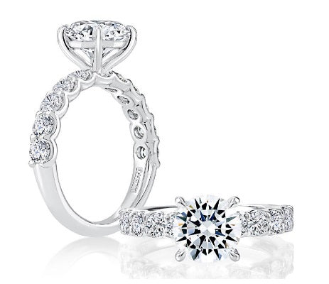 A JAFFE - DIAMOND SHANK ENGAGEMENT RING SETTING