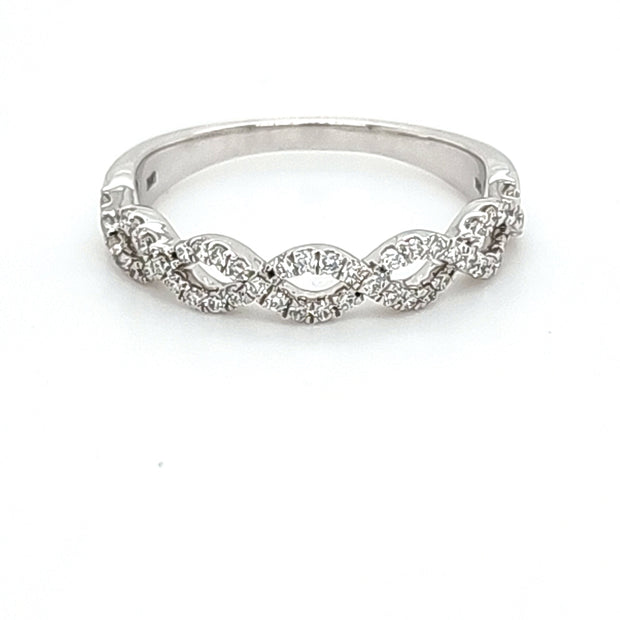 Pave Diamond Twist Wedding Band - 1/4 Tcw