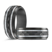 BLACK ZIRCONIUM, GOLD & CARBON FIBER MARDINI WEDDING BAND