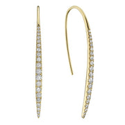 Tapered Diamond Vertical Bar Dangle Earrings