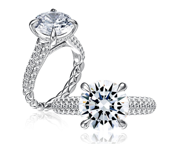 A Jaffe - Pave Diamond Engagement Ring Setting