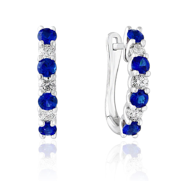 Sapphire & Diamond Hoop Earrings