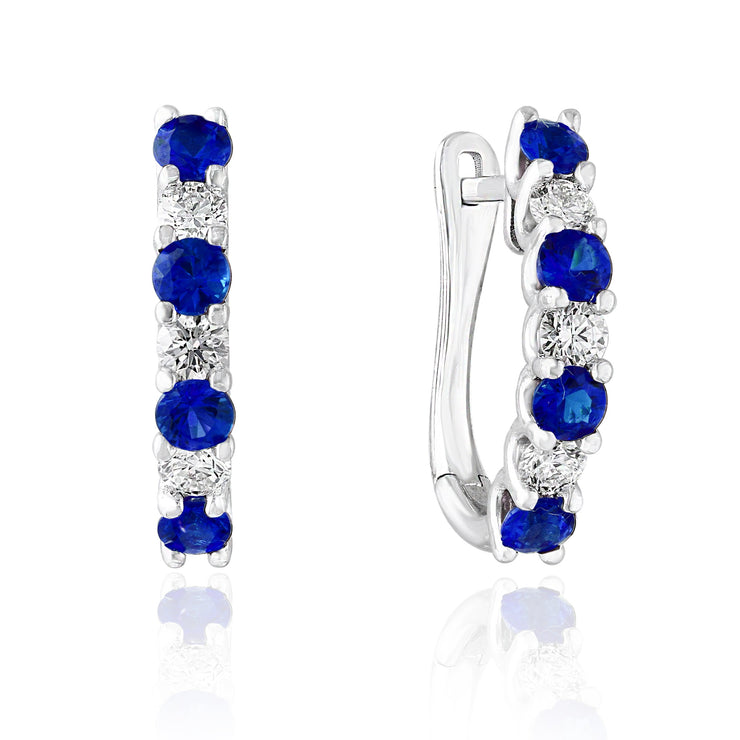 Sapphire & Diamond Hoop Earrings