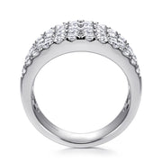 GABRIEL & CO - White Gold Wide Band Pave Diamond Ring