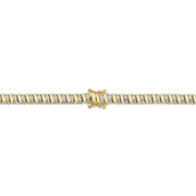 Alternating Diamond And Gold Link Ribbed Necklace