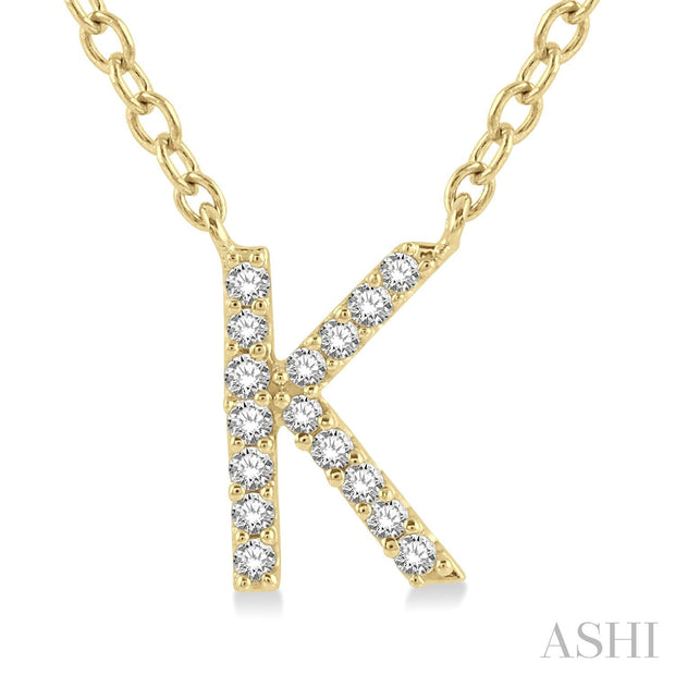 Ashi - Diamond Initial "K" Pendant