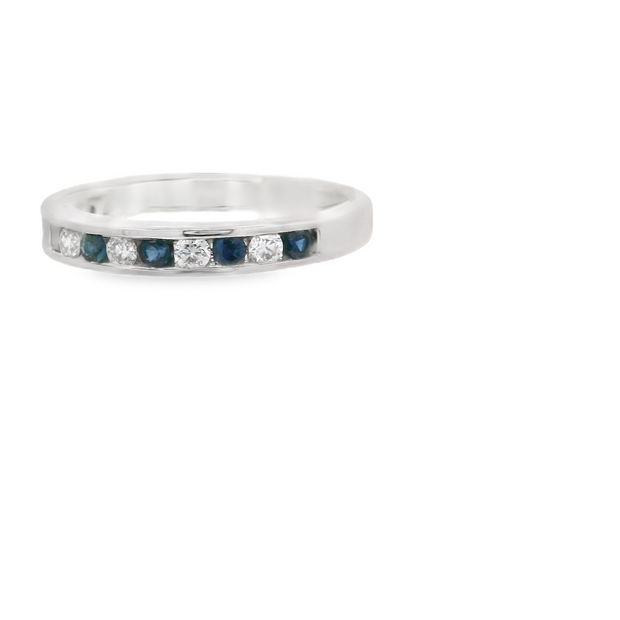 SAPPHIRE & DIAMOND WEDDING BAND
