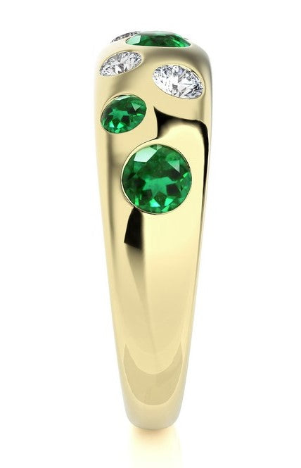 Emerald & Diamond Dome Ring