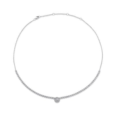 SHY CREATION - DIAMOND CLUSTER NECKLACE