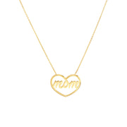 SCRIPT MOM HEART NECKLACE