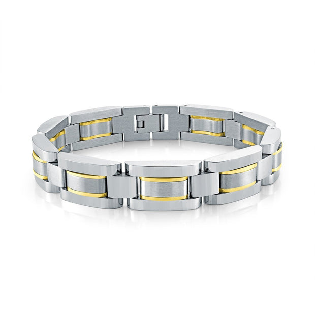 Two Tone Brushed & Polished Bracelet