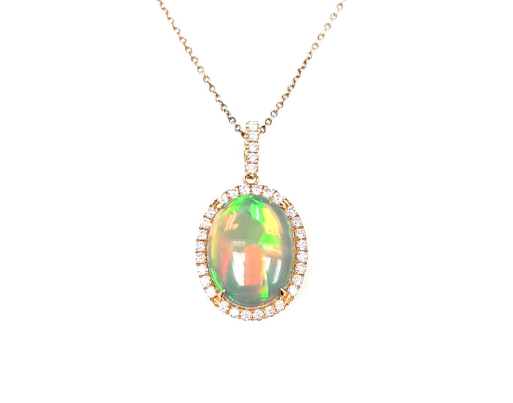OPAL & DIAMOND PENDANT