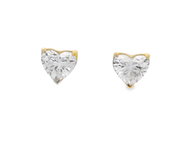 Heart Diamond Stud Earrings