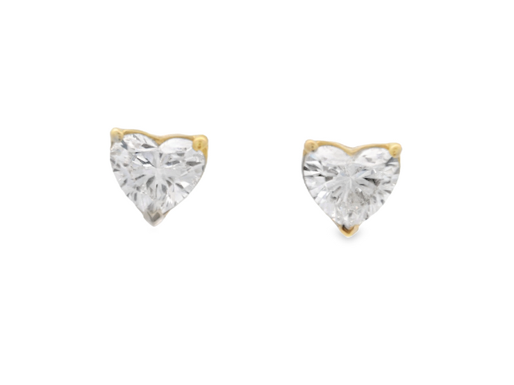 Heart Diamond Stud Earrings