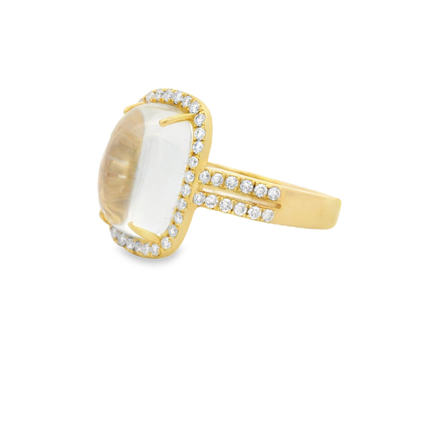 Moonstone & Diamond Ring