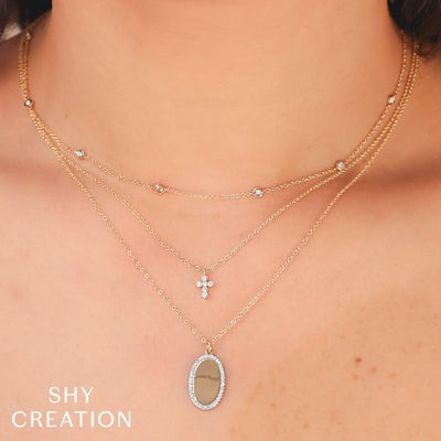 SHY CREATION - DIAMOND OVAL PENDANT