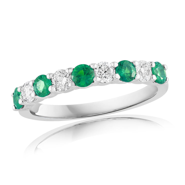 JEWELS BY JACOB - EMERALD & DIAMOND BAND