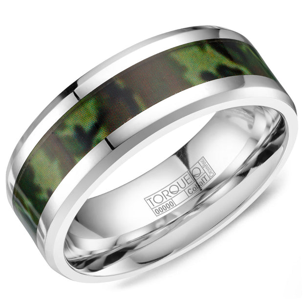 CROWN RING – MENS CAMO COBALT WEDDING BAND