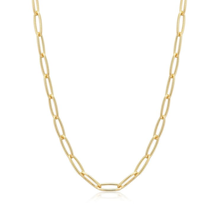 ANIA HAIE - CHUNKY PAPERCLIP GOLD PLATED STERLING SILVER CHAIN NECKLACE