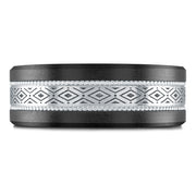 BLACK CARBON FIBER, GOLD & TANTALUM MARDINI WEDDING BAND