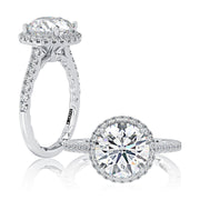 A Jaffe - Pave Halo Diamond Engagement Ring Setting