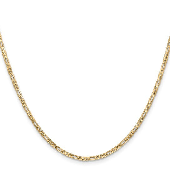 GOLD FLAT FIGARO CHAIN 18"