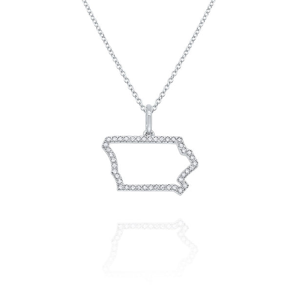 Mini State of Iowa Diamond Necklace