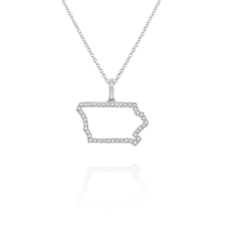 Mini State of Iowa Diamond Necklace